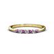 1 - Reina 2.00 mm Amethyst and Diamond 7 Stone Wedding Band 