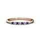 1 - Reina 2.00 mm Iolite and Diamond 7 Stone Wedding Band 