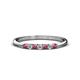 1 - Reina 2.00 mm Rhodolite Garnet and Diamond 7 Stone Wedding Band 