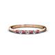 1 - Reina 2.00 mm Rhodolite Garnet and Diamond 7 Stone Wedding Band 