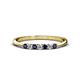 1 - Reina 2.00 mm Blue Sapphire and Diamond 7 Stone Wedding Band 
