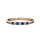 1 - Reina 2.00 mm Blue Sapphire and Diamond 7 Stone Wedding Band 