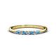 1 - Reina 2.00 mm Blue Topaz and Diamond 7 Stone Wedding Band 