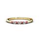 1 - Reina 2.00 mm Rhodolite Garnet and Diamond 7 Stone Wedding Band 