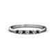 1 - Reina 2.00 mm Black and White Diamond 7 Stone Wedding Band 