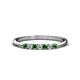1 - Reina 2.00 mm Green Garnet and Diamond 7 Stone Wedding Band 