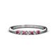 1 - Reina 2.00 mm Pink Tourmaline and Diamond 7 Stone Wedding Band 