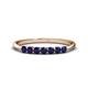 1 - Reina 2.60 mm Blue Sapphire 7 Stone Wedding Band 