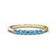 1 - Reina 2.60 mm Blue Topaz 7 Stone Wedding Band 