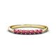 1 - Reina 2.60 mm Rhodolite Garnet 7 Stone Wedding Band 