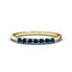 1 - Reina 2.60 mm Blue Diamond 7 Stone Wedding Band 