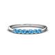 1 - Reina 2.60 mm Blue Topaz 7 Stone Wedding Band 