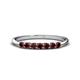 1 - Reina 2.60 mm Red Garnet 7 Stone Wedding Band 