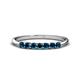 1 - Reina 2.60 mm Blue Diamond 7 Stone Wedding Band 