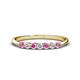 1 - Reina 2.60 mm Pink Sapphire and Diamond 7 Stone Wedding Band 