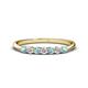 1 - Reina 2.60 mm Aquamarine and Diamond 7 Stone Wedding Band 
