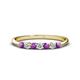 1 - Reina 2.60 mm Amethyst and Diamond 7 Stone Wedding Band 