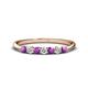 1 - Reina 2.60 mm Amethyst and Diamond 7 Stone Wedding Band 