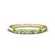 1 - Reina 2.60 mm Peridot and Diamond 7 Stone Wedding Band 