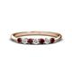 1 - Reina 2.60 mm Red Garnet and Diamond 7 Stone Wedding Band 