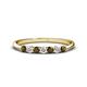 1 - Reina 2.60 mm Smoky Quartz and Diamond 7 Stone Wedding Band 