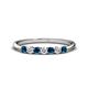 1 - Reina 2.60 mm Blue and White Diamond 7 Stone Wedding Band 