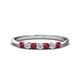 1 - Reina 2.60 mm Ruby and Diamond 7 Stone Wedding Band 