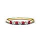 1 - Reina 2.60 mm Ruby and Diamond 7 Stone Wedding Band 
