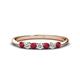 1 - Reina 2.60 mm Ruby and Diamond 7 Stone Wedding Band 