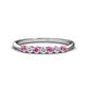 1 - Reina 2.60 mm Pink Sapphire and Diamond 7 Stone Wedding Band 