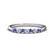 1 - Reina 2.60 mm Tanzanite and Diamond 7 Stone Wedding Band 