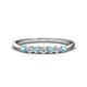 1 - Reina 2.60 mm Aquamarine and Diamond 7 Stone Wedding Band 