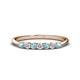 1 - Reina 2.60 mm Aquamarine and Diamond 7 Stone Wedding Band 
