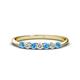 1 - Reina 2.60 mm Blue Topaz and Diamond 7 Stone Wedding Band 