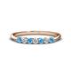 1 - Reina 2.60 mm Blue Topaz and Diamond 7 Stone Wedding Band 