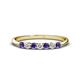 1 - Reina 2.60 mm Iolite and Diamond 7 Stone Wedding Band 