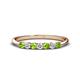 1 - Reina 2.60 mm Peridot and Diamond 7 Stone Wedding Band 