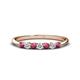 1 - Reina 2.60 mm Rhodolite Garnet and Diamond 7 Stone Wedding Band 