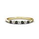 1 - Reina 2.60 mm Black and White Diamond 7 Stone Wedding Band 