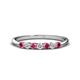 1 - Reina 2.60 mm Pink Tourmaline and Diamond 7 Stone Wedding Band 