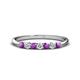 1 - Reina 2.60 mm Amethyst and Diamond 7 Stone Wedding Band 