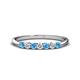 1 - Reina 2.60 mm Blue Topaz and Diamond 7 Stone Wedding Band 