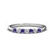 1 - Reina 2.60 mm Iolite and Diamond 7 Stone Wedding Band 