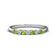 1 - Reina 2.60 mm Peridot and Diamond 7 Stone Wedding Band 