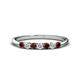 1 - Reina 2.60 mm Red Garnet and Diamond 7 Stone Wedding Band 