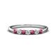 1 - Reina 2.60 mm Rhodolite Garnet and Diamond 7 Stone Wedding Band 