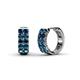 1 - Candice 2.00 mm Petite Blue Diamond Double Row Hoop Earrings 
