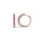 1 - Raya Round Pink Sapphire Hoop Earrings 