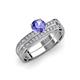 3 - Inez Tanzanite and Diamond Euro Shank Bridal Set Ring 