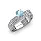 3 - Inez Aquamarine and Diamond Euro Shank Bridal Set Ring 